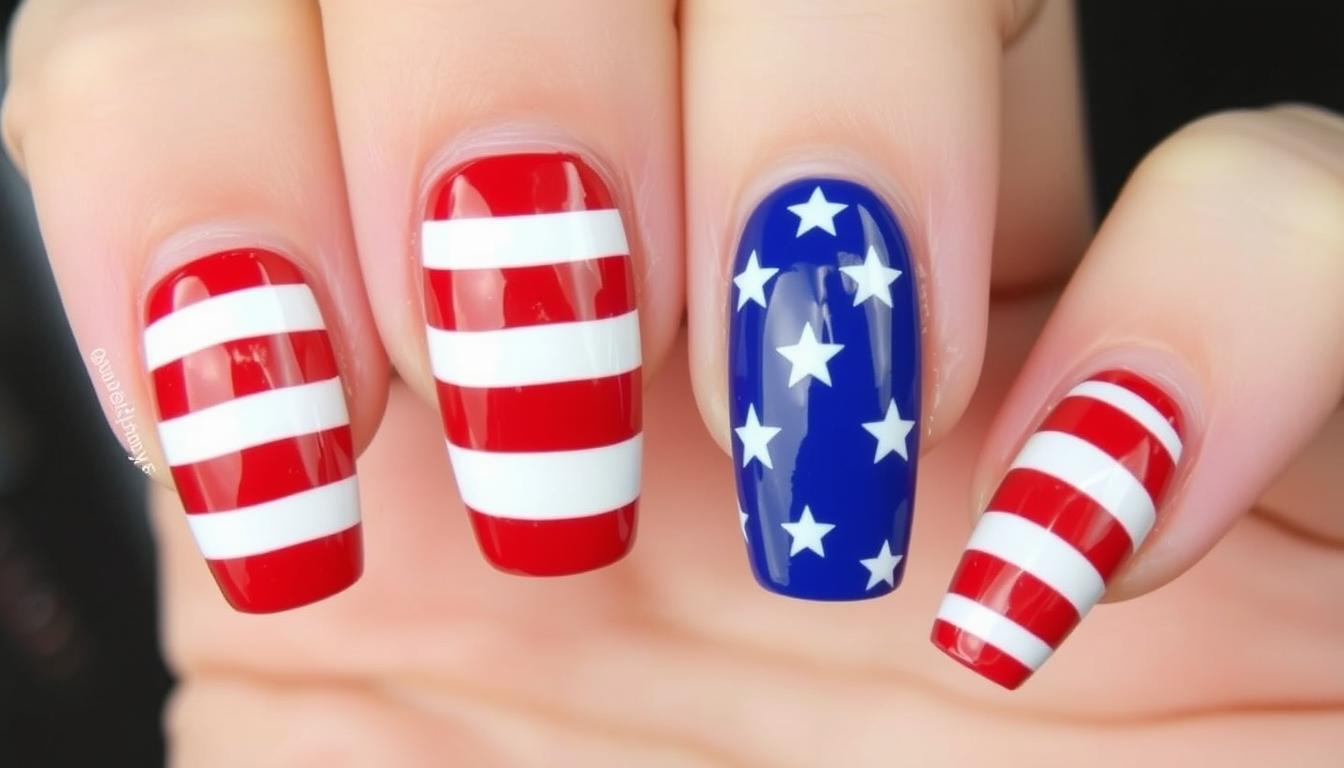 3-Color American Flag Nails