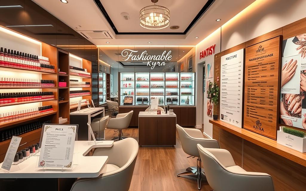 stylish nail salon interior